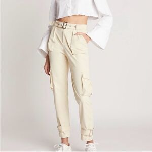 Choosy Bridget Pants Sz 4 Tan Buckle Accents Streetwear Rayon